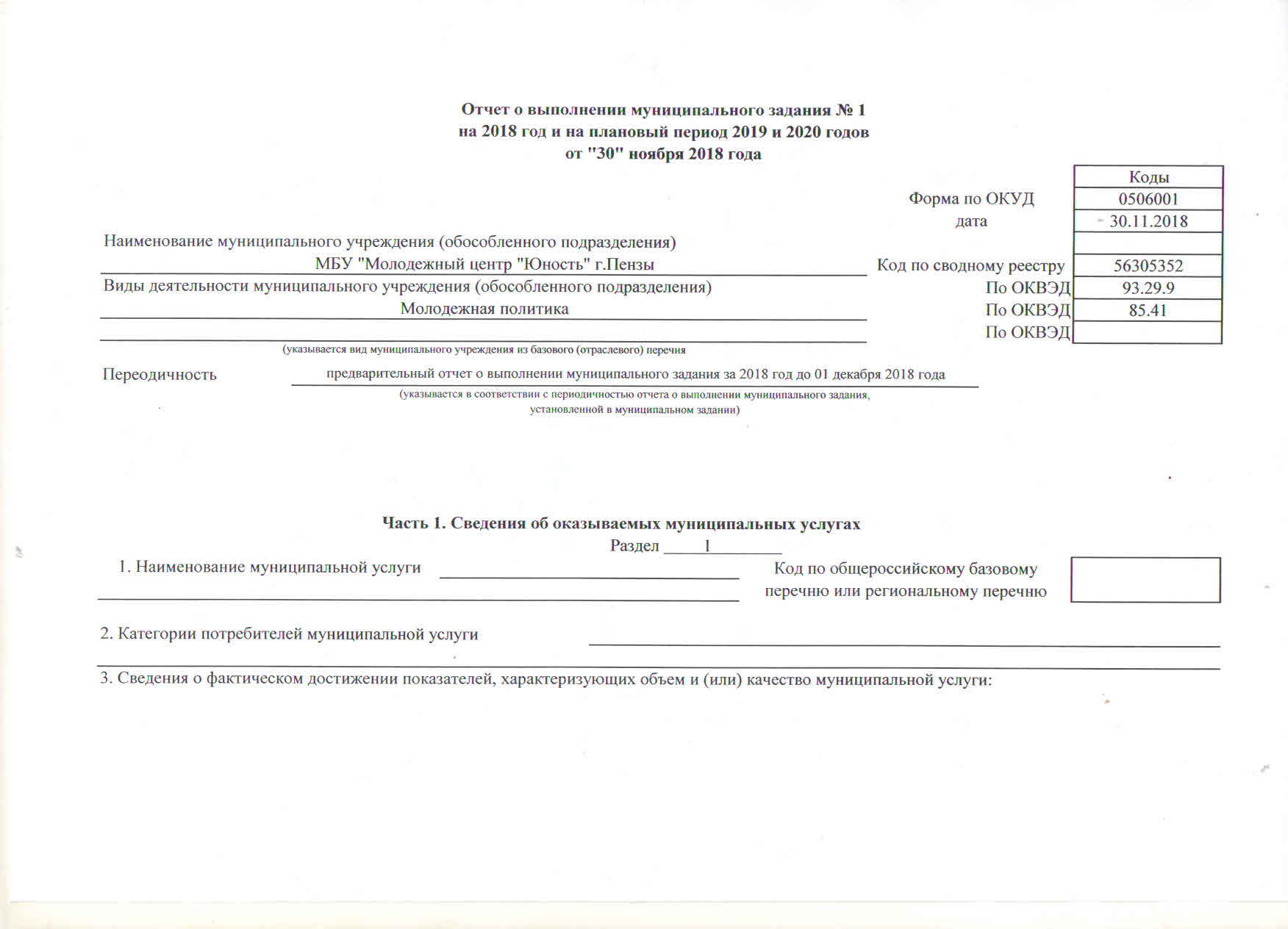 Отчет по выполненным работам образец